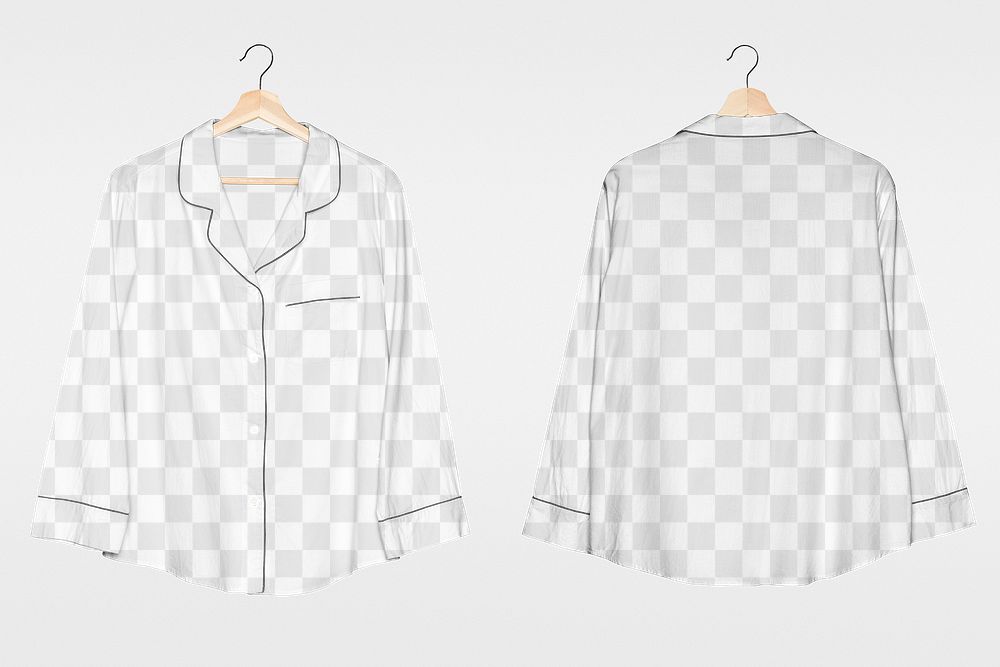 Png pajama shirt transparent mockup simple nightwear apparel