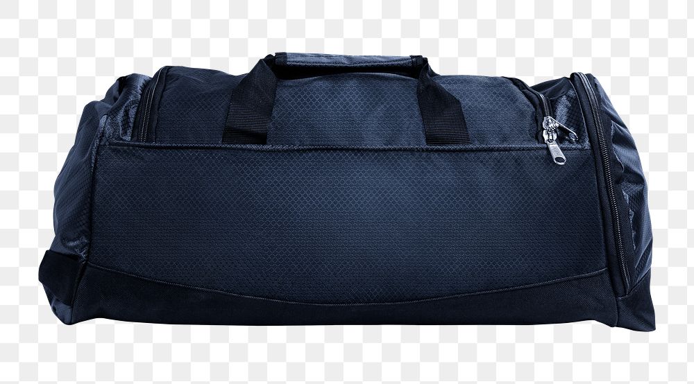 Png blue duffle bag mockup unisex accessory