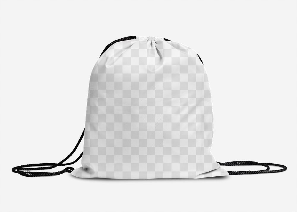 Png drawstring bag transparent mockup