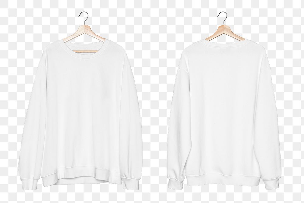 Png white sweater mockup unisex streetwear apparel