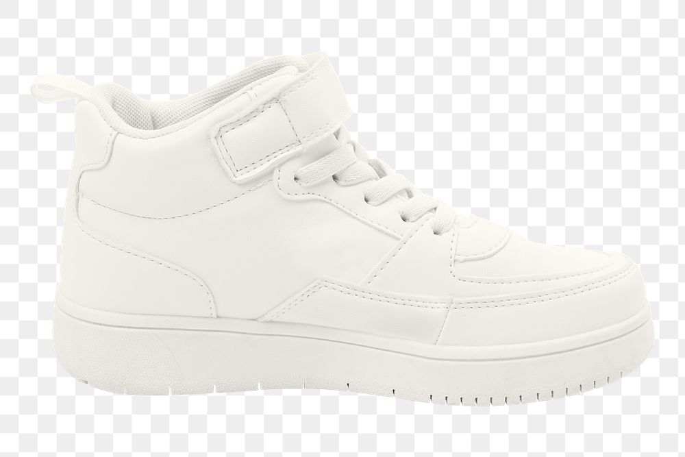 Png white high top sneakers mockup unisex footwear fashion