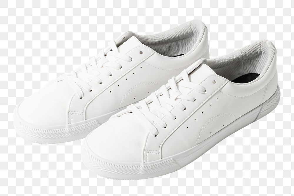 Png white canvas sneakers mockup unisex footwear fashion