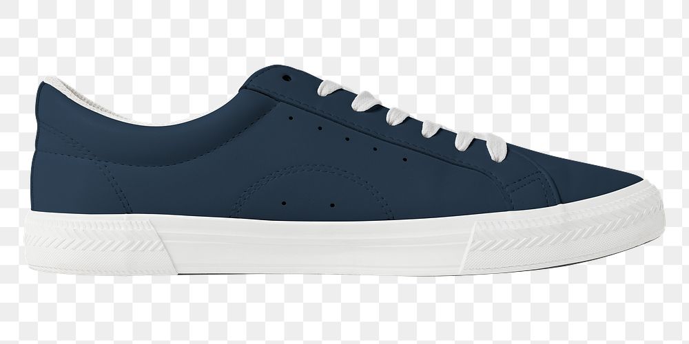 Png navy canvas sneakers mockup unisex footwear fashion