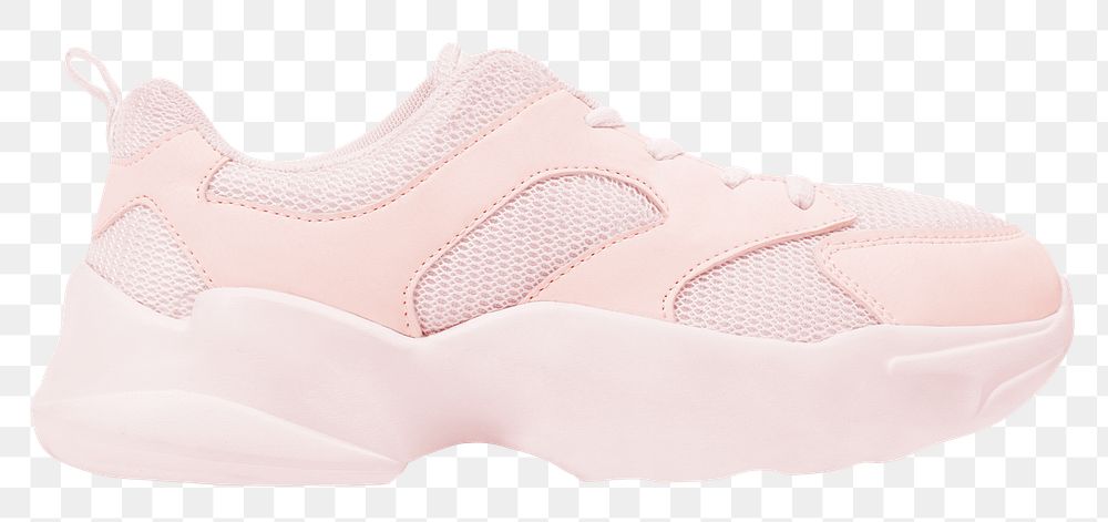 Png pink trainer sneakers mockup unisex footwear fashion