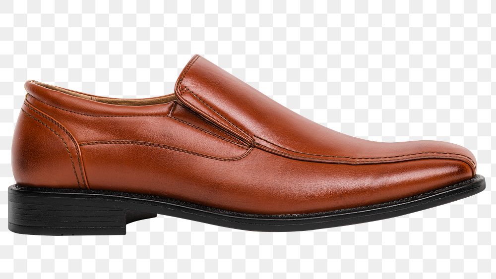 Png leather slip-on mockup brown men&rsquo;s shoes fashion