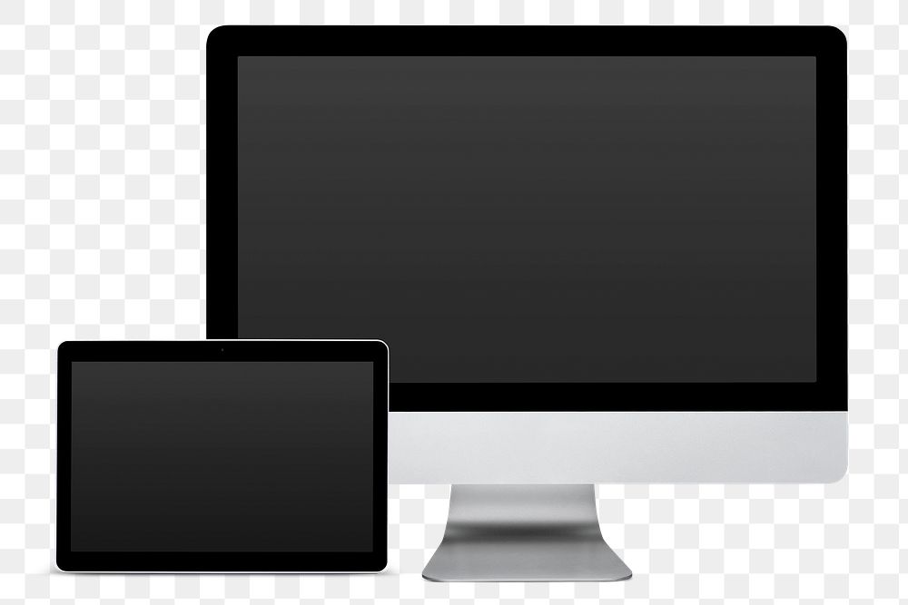 Computer and tablet screen png mockup technology and electronics