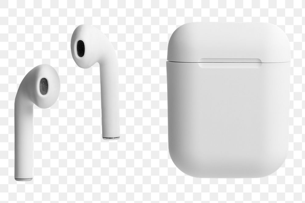 White wireless earbuds case mockup | Premium PNG Sticker - rawpixel