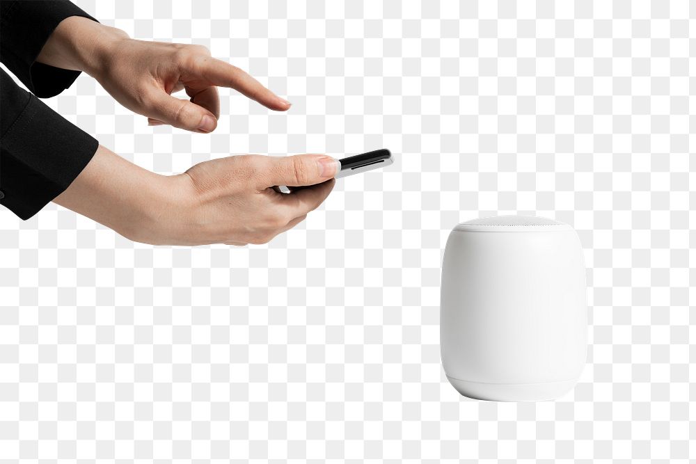 Wireless white png smart speaker mockup digital device