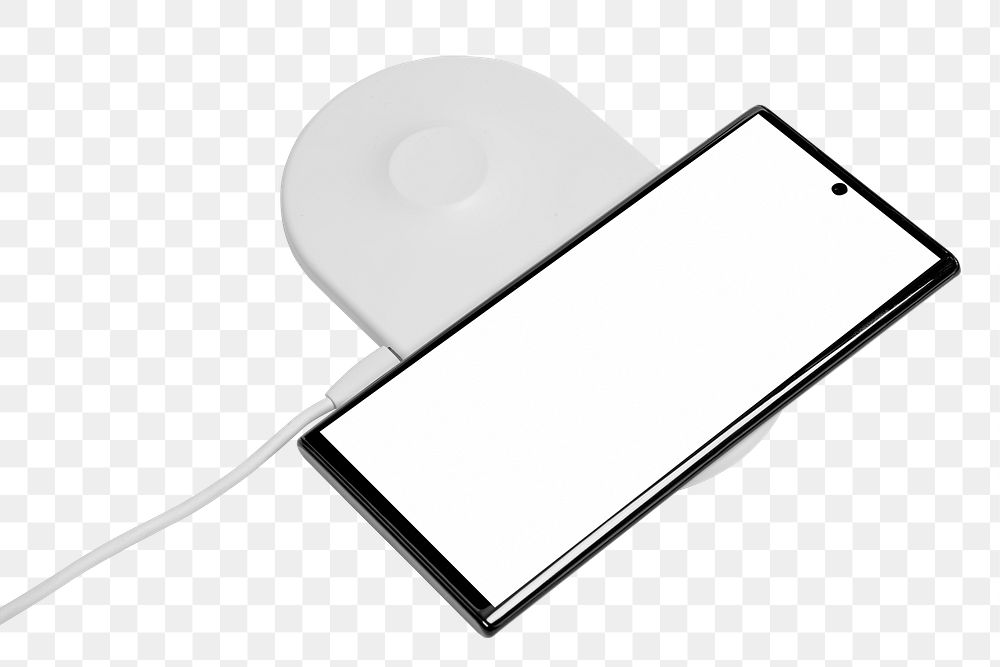 Wireless charger png mockup digital device