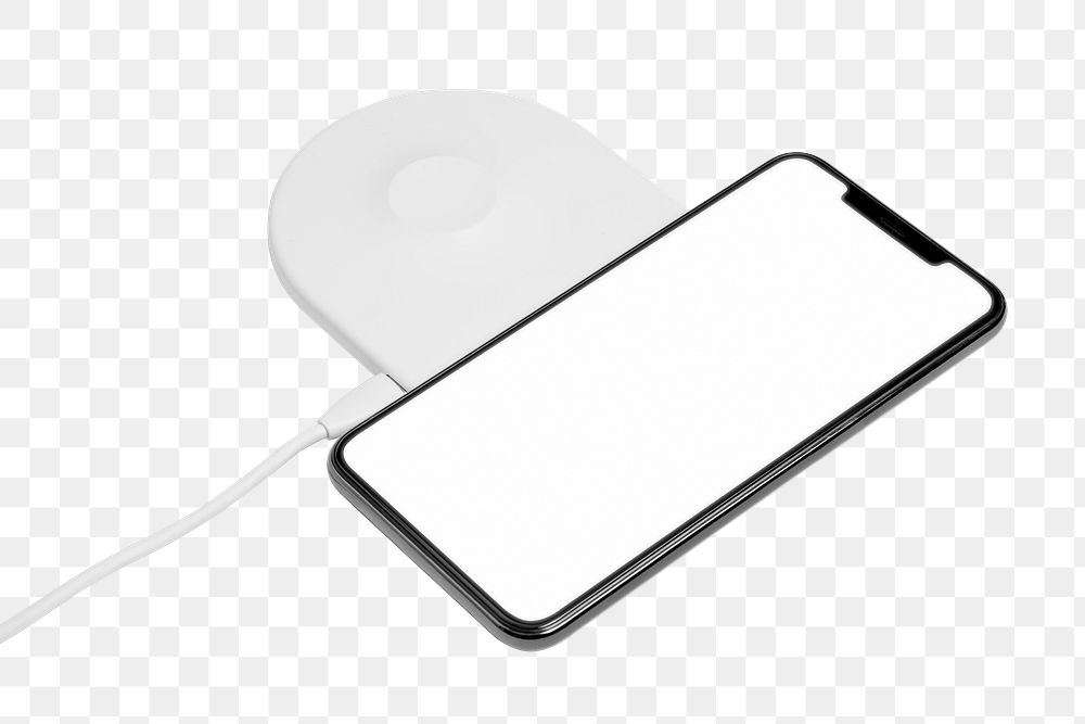Wireless charger png mockup digital device