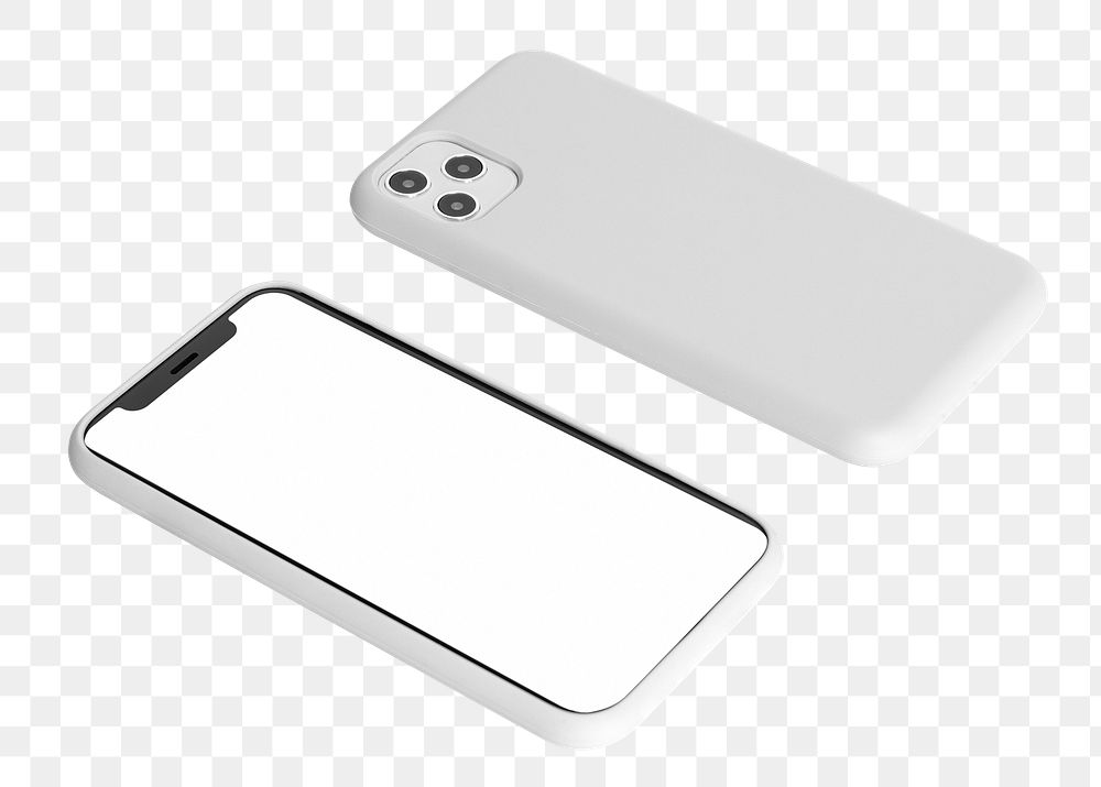 Mobile phone screen mockups png product showcase