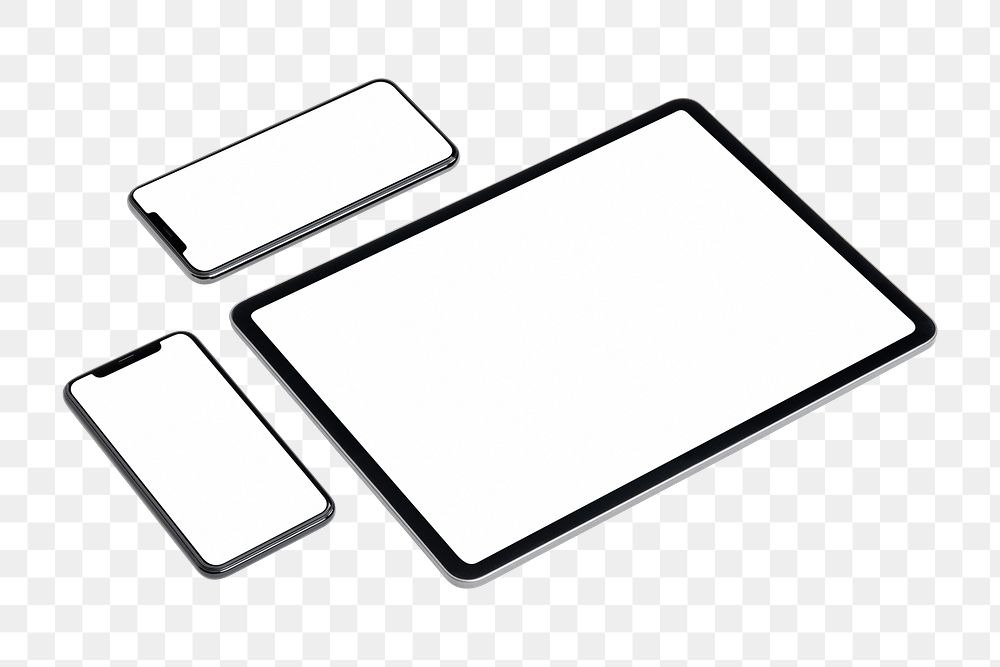 Digital tablet phone screen png mockup smart tech