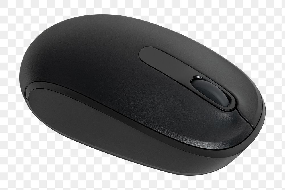 Black wireless computer mouse mockup png digital device