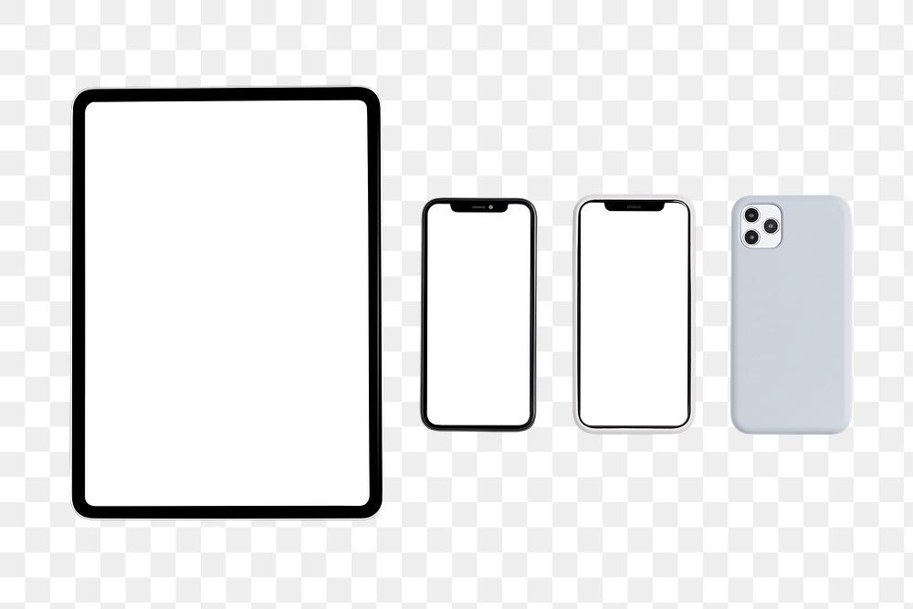 Tablet and phone screens png digital device