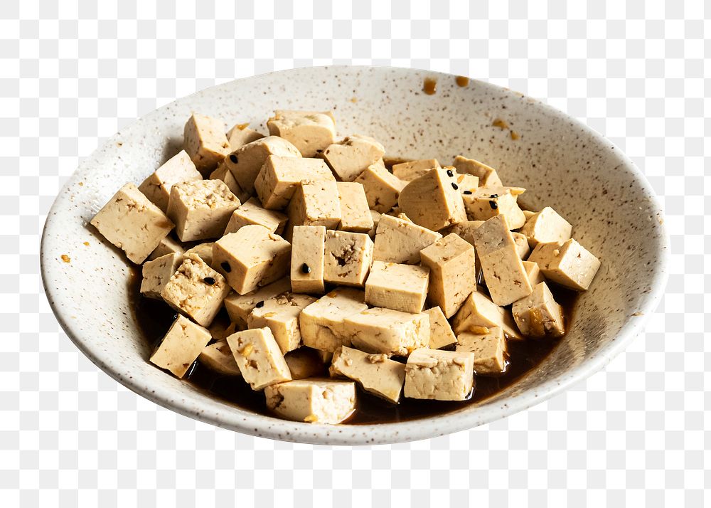Vegan marinated tofu png mockup
