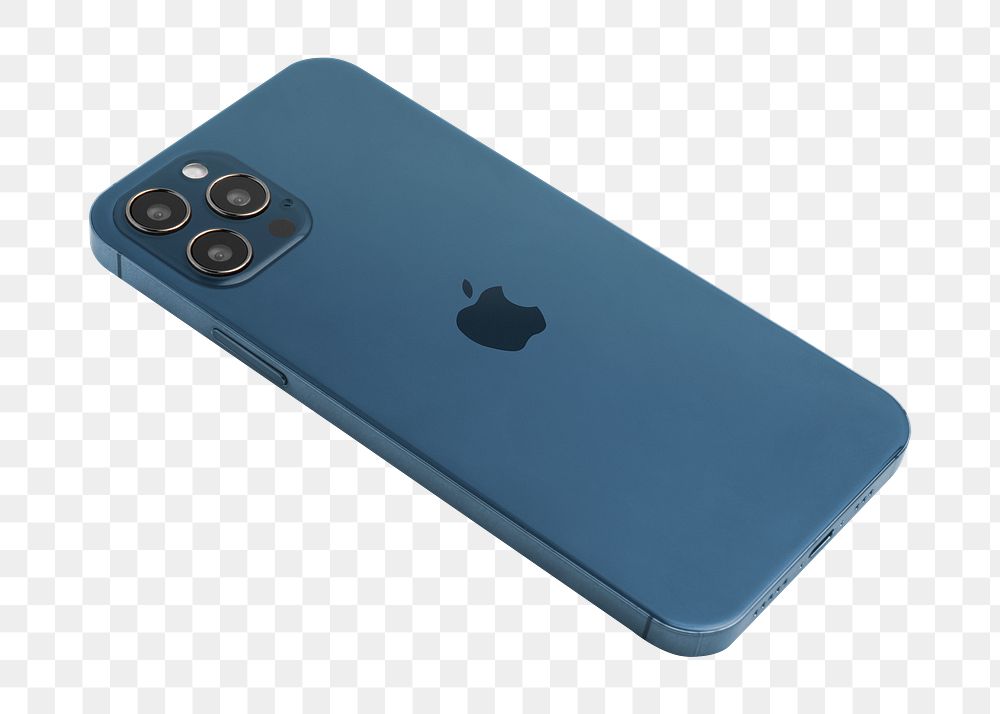 Pacific Blue Apple iPhone 12 Pro png phone rear view mockup. NOVEMBER 12, 2020 - BANGKOK, THAILAND