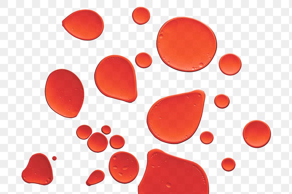 PNG red liquid bubble macro shot red blood cell
