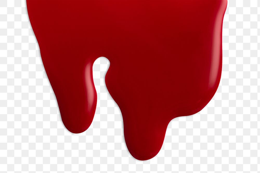 Red dripping paint png element