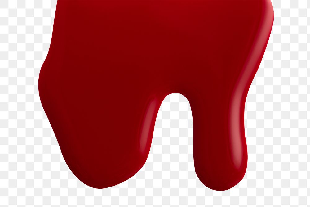 Red dripping paint png element