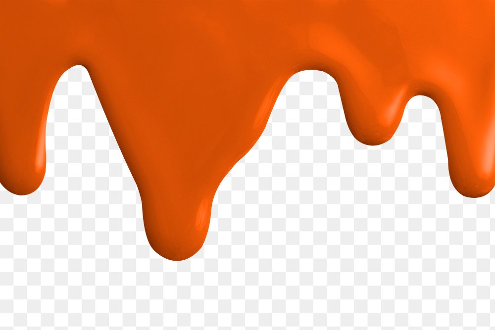 Orange dripping paint png element