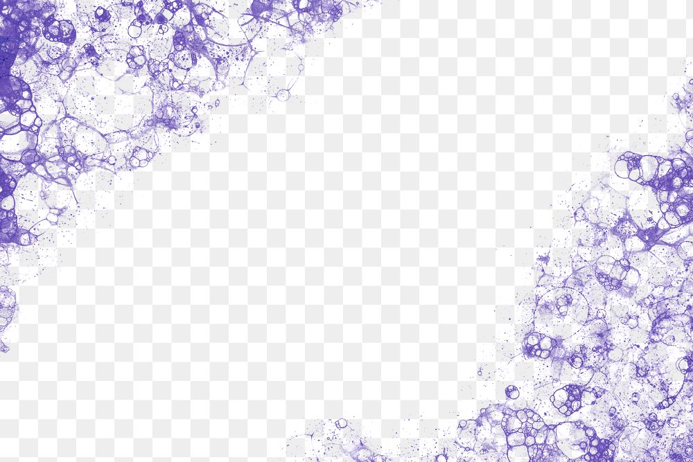 Purple bubble painting png frame DIY style