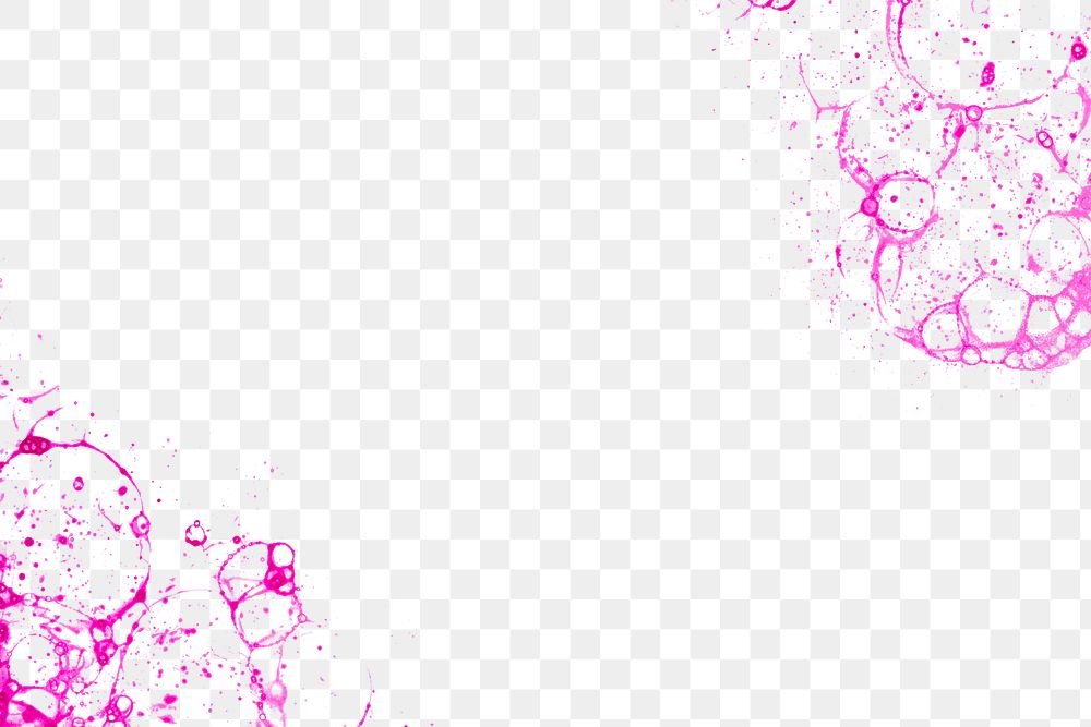 Pink bubble painting png frame DIY style