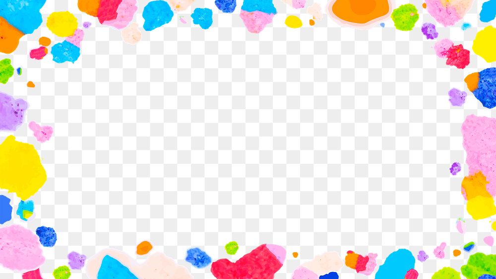 Colorful frame png with wax melted crayon art
