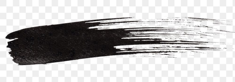 Abstract black brush stroke transparent png