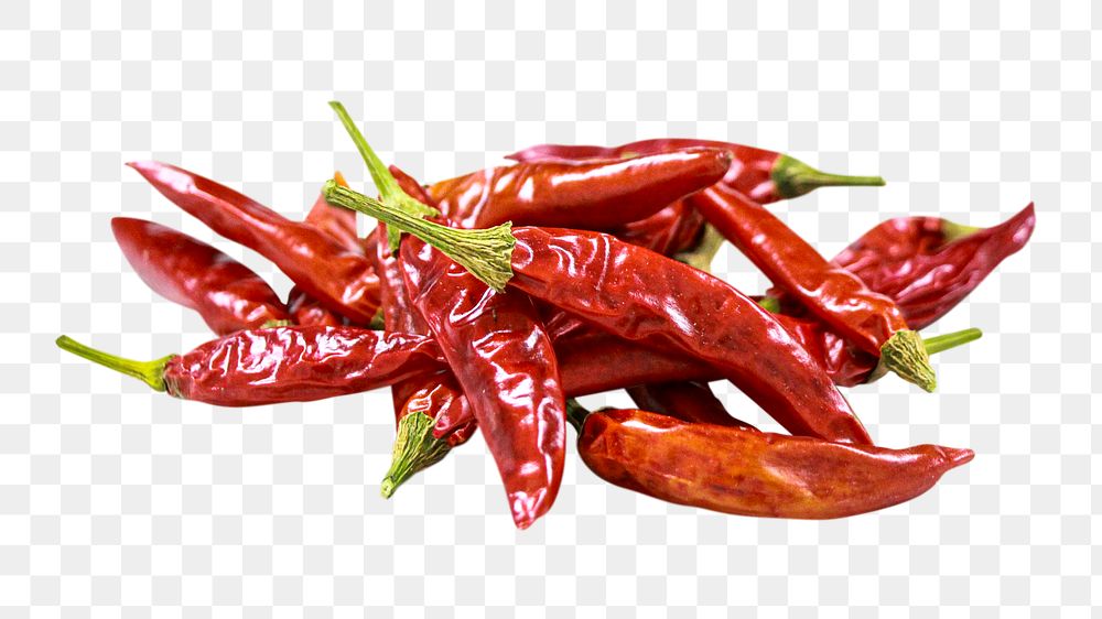 Dry red chillies png clipart, spicy vegetable