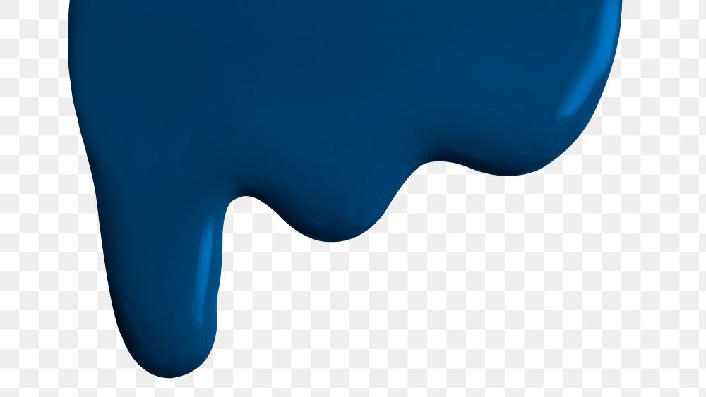 Blue dripping paint border png background in modern style