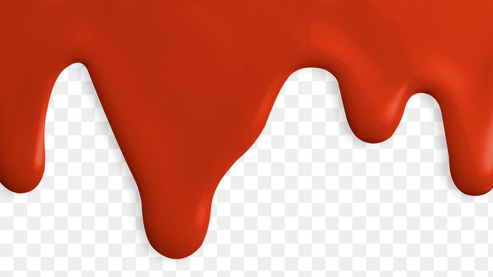 Red dripping paint border png background in modern style