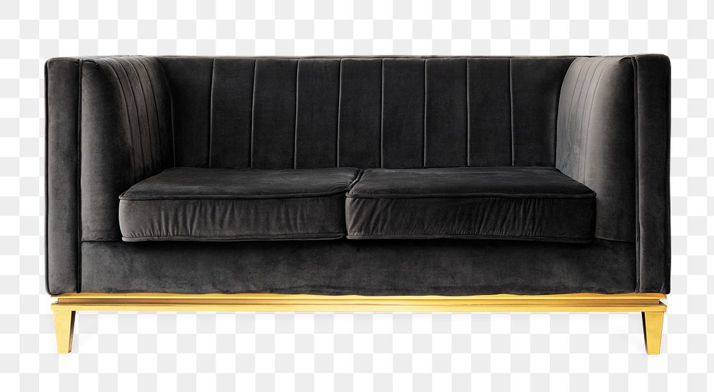 Leather tuxedo sofa png mockup living room furniture