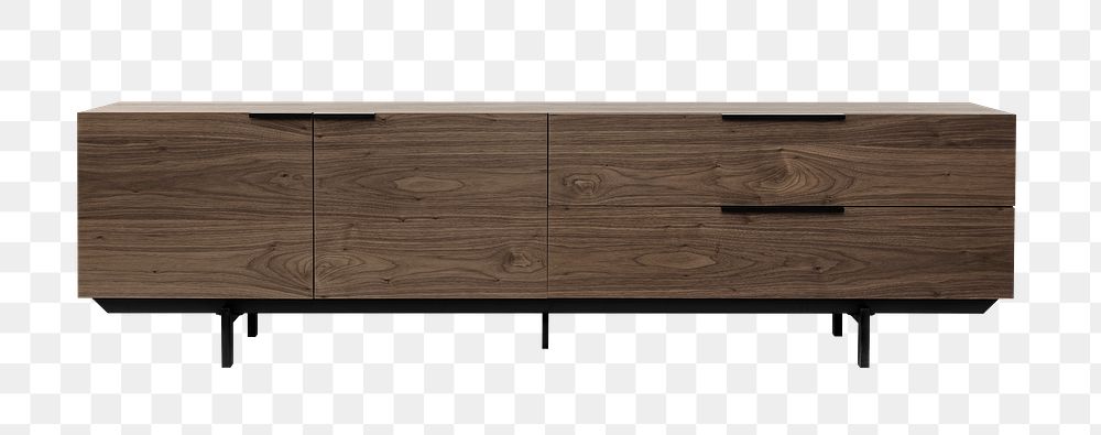 Industrial TV cabinet png mockup wooden furniture