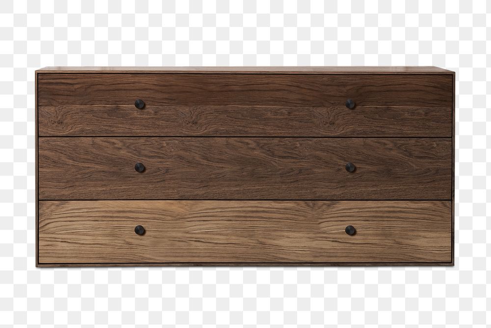 Scandinavian cabinet png mockup wooden furniture