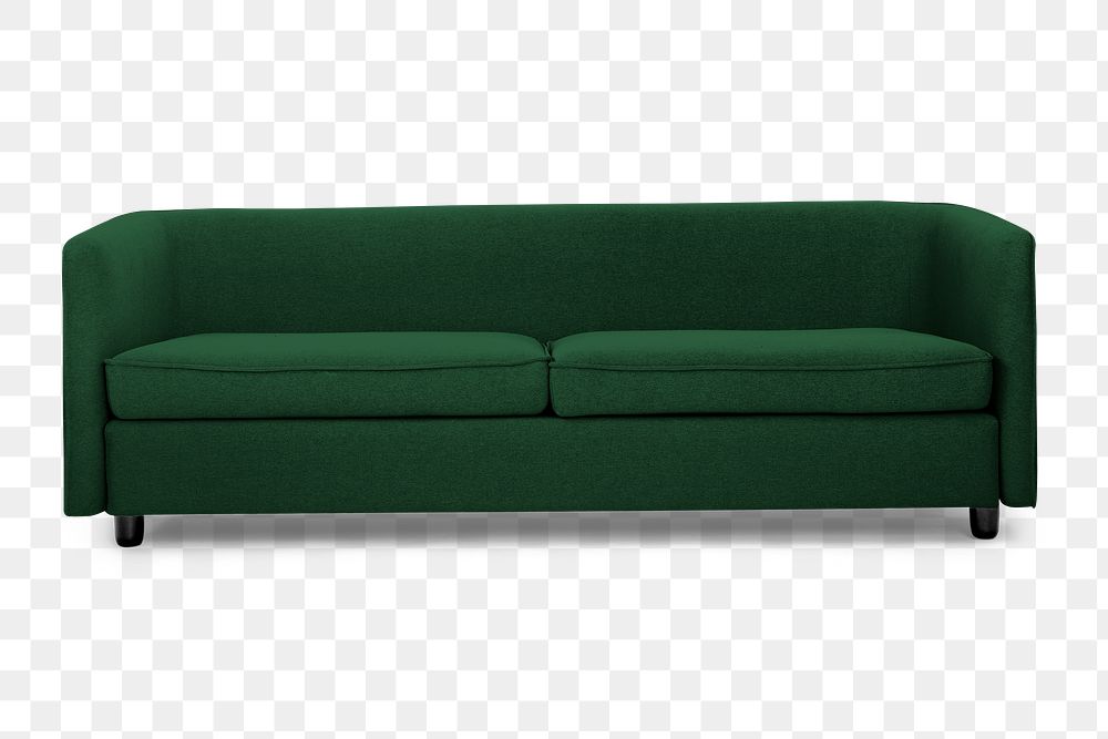 Green tuxedo sofa png mockup living room furniture