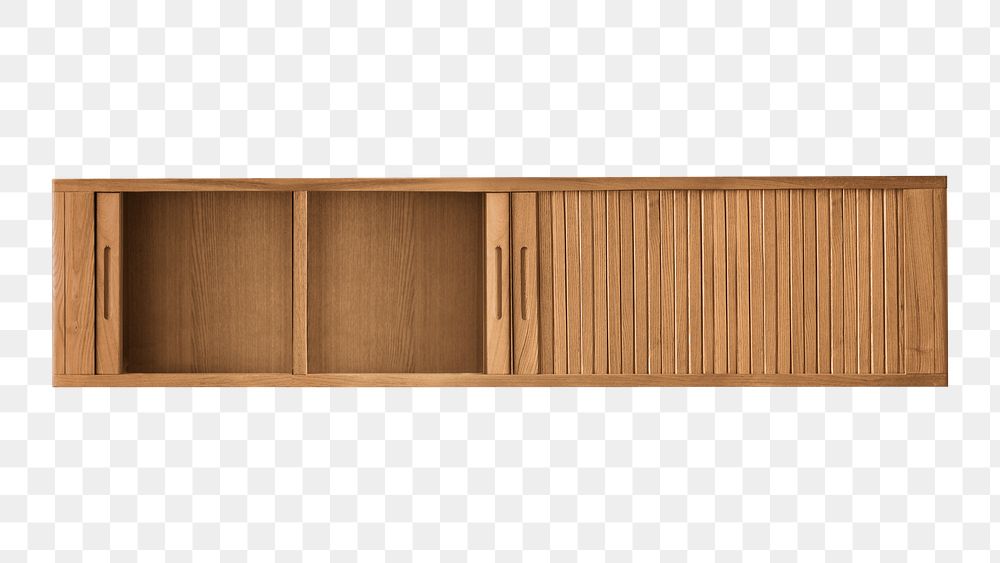 Mid century cupboard png mockup wooden furniture