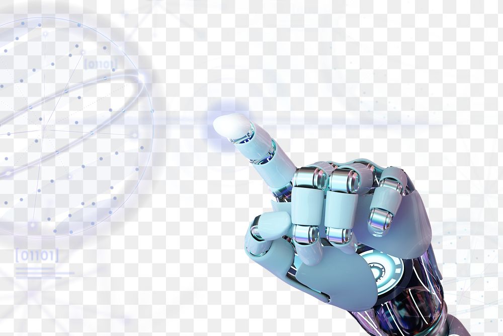Png robot hand finger, AI technology sticker