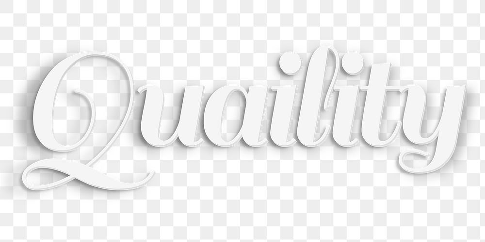 Quality png word sticker in 3D white text style