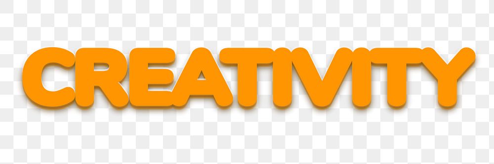 Creativity png word sticker in bold text style