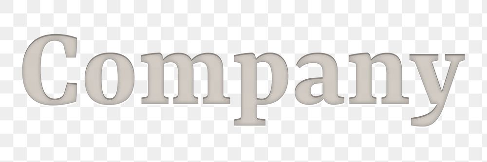 Company png word sticker in debossed text style