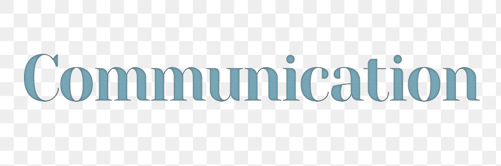 Communication png word sticker in blue text style