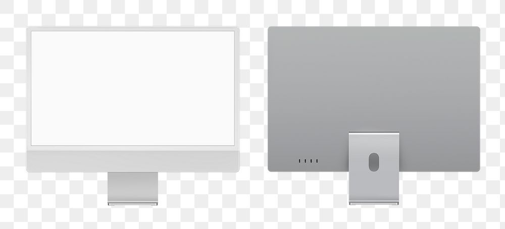 Gray minimal computer desktop screen digital device with design space