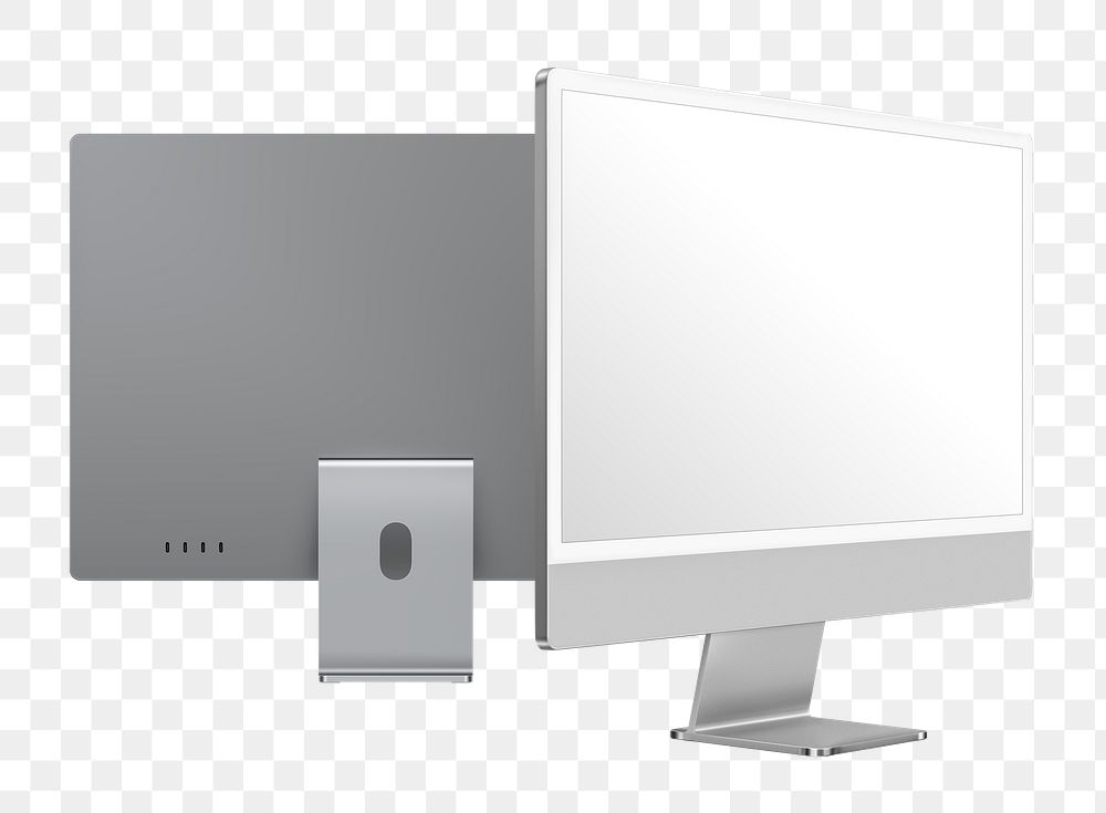 Gray minimal computer desktop screen digital device with design space