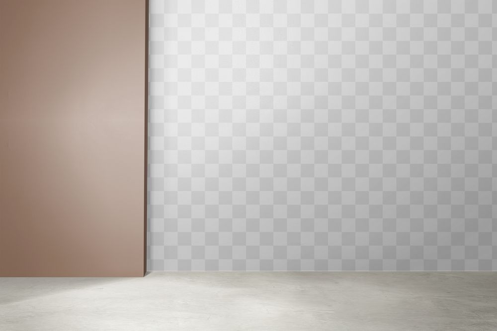 Minimal wall mockup png authentic empty room interior design