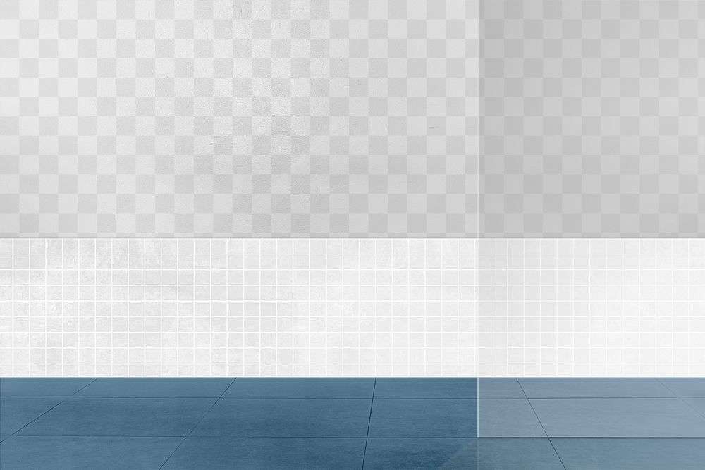 Modern wall mockup png authentic empty room interior design