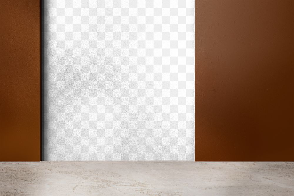 Minimal brown wall mockup png authentic empty room interior design