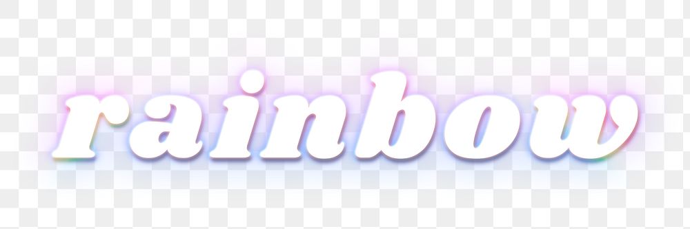 Rainbow png sticker text in glowing font
