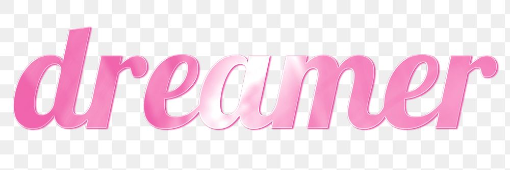 Dreamer png sticker text in shiny pink font