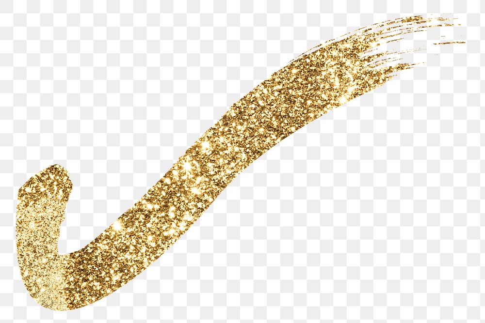 Sparkly png golden brush stroke shiny graphic