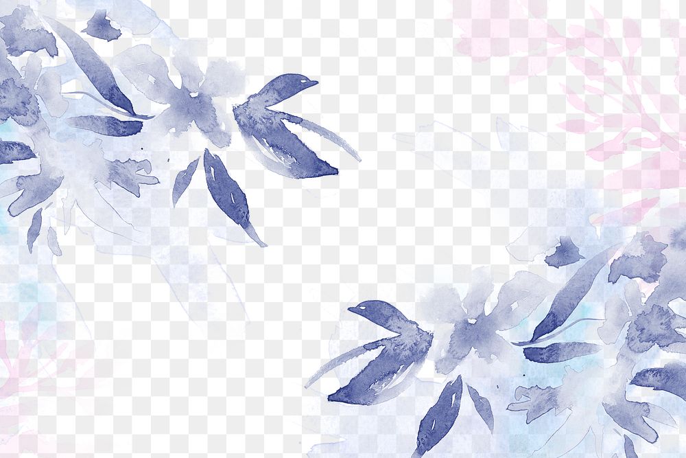 Purple png watercolor leaf background beautiful spring season